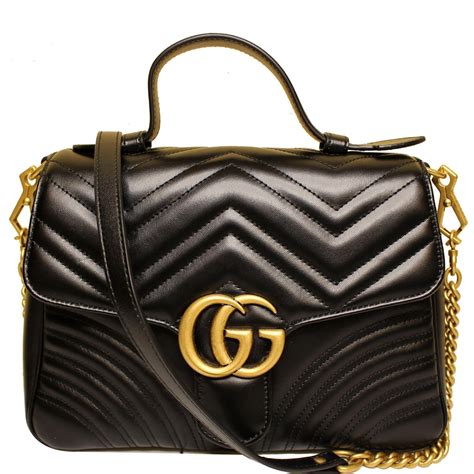 gucci black gg marmont small top handle bag|Gucci Marmont mini street style.